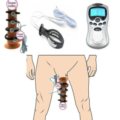 Male E-stim Penis Therapy Ring Extender Enhancer Host Pulse Device Bondage Body Male Cock Ring Medical Themed Stimulate Sex Toys