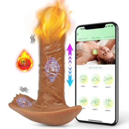 App Control Realistic Thrusting Dildo For Women Bluetooth Heating Big Penis Women Panties Adult Goods Sex Toys - Dildos - pandas